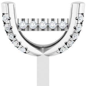 14K Witgoud 8.5x6 mm Emerald 4-Prong 1/5 CTW Natuurlijke Diamant Semi-Gezet Hidden Halo-stijl Zetkop met stift