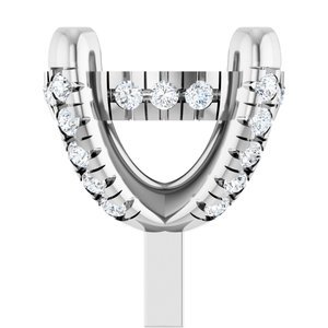 14K Witgoud 8.6 mm Rond 4-Prong 1/5 CTW Natuurlijke Diamant Semi-Gezet Hidden Halo-stijl Zetkop met stift