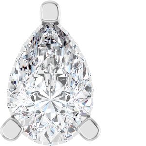 14K Witgoud 9x6 mm Peer 3-Prong 1/8 CTW Natuurlijke Diamant Semi-Gezet Hidden Halo-stijl Zetkop met stift - Afbeelding 5