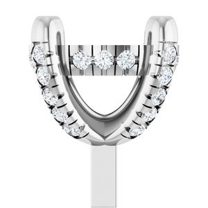 14K Witgoud 8.2 mm Rond 4-Prong 1/5 CTW Natuurlijke Diamant Semi-Gezet Hidden Halo-stijl Zetkop met stift