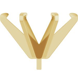 14K Geelgoud 12x10 mm Ovaal 6-Prong Hoge Zetkop met stift