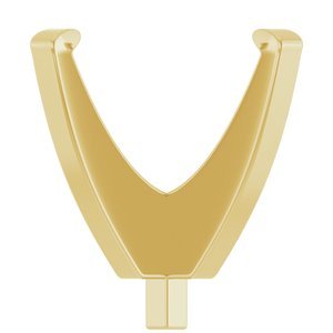 14K Geelgoud 11.2 mm Rond 4-Prong Lage Zetkop met stift