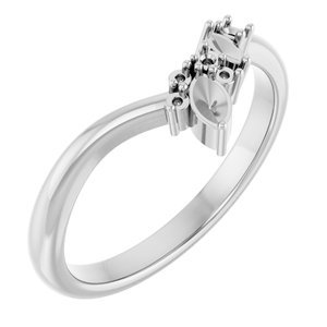 18K Witgoud Aanschuif-Ring (curved) Montuur