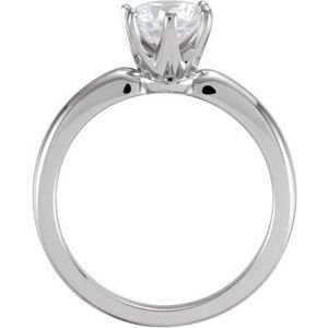 14K Geel/Witgoud 4.4 mm Rond 6 Prong Lage Solstice Ring Montuur - Afbeelding 5