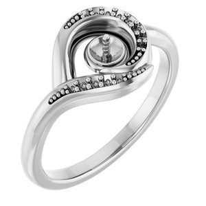 18K Witgoud met zijstenen Ring Montuur voor 4.5 mm Parel