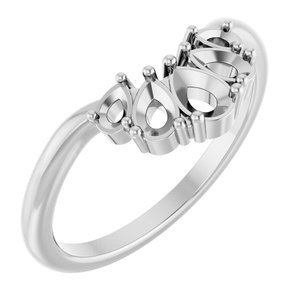 18K Witgoud Aanschuif-Ring (curved) Montuur