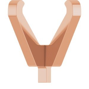 14K Roségoud 9.5x7 mm Emerald 4-Prong Hoge Zetkop met stift - Afbeelding 3