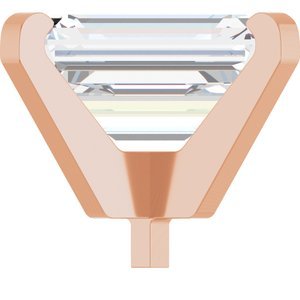 14K Roségoud 9.5x7 mm Emerald 4-Prong Hoge Zetkop met stift - Afbeelding 5