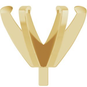 14K Geelgoud 7 mm Rond 6-Prong Lage Zetkop met stift