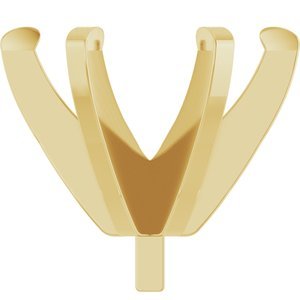 14K Geelgoud 8.2 mm Rond 6-Prong Lage Zetkop met stift