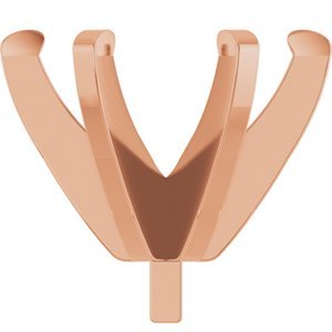 14K Roségoud 8.2 mm Rond 6-Prong Lage Zetkop met stift