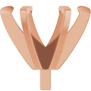 14K Roségoud 6.5 mm Rond 6-Prong Lage Zetkop met stift