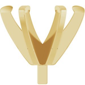 14K Geelgoud 6.5 mm Rond 6-Prong Lage Zetkop met stift