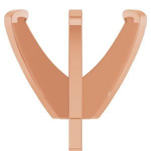 14K Roségoud 7.5 mm Rond 6-Prong Lage Zetkop met stift - Afbeelding 3