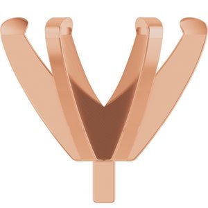 14K Roségoud 7.5 mm Rond 6-Prong Lage Zetkop met stift