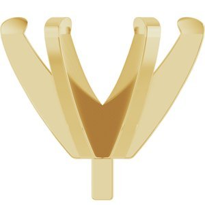 14K Geelgoud 7.5 mm Rond 6-Prong Lage Zetkop met stift