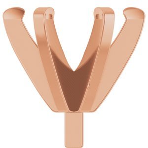 14K Roségoud 5.8 mm Rond 6-Prong Lage Zetkop met stift