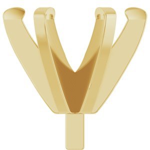 14K Geelgoud 5.8 mm Rond 6-Prong Lage Zetkop met stift