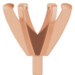 14K Roségoud 5.2 mm Rond 6-Prong Lage Zetkop met stift