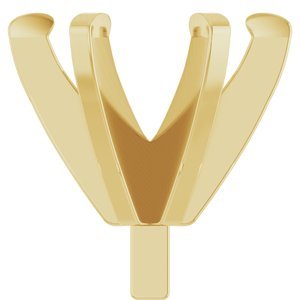 14K Geelgoud 5.5 mm Rond 6-Prong Lage Zetkop met stift