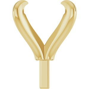14K Geelgoud 4.5 mm Princess 4-Prong Pre-Notched Claw Zetkop met stift