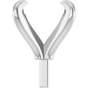 14K Witgoud 4.5 mm Princess 4-Prong Pre-Notched Claw Zetkop met stift
