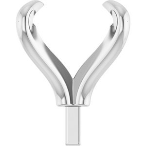 14K Witgoud 6 mm Princess 4-Prong Pre-Notched Claw Zetkop met stift