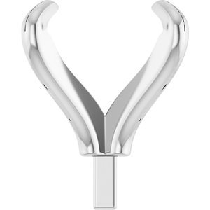 14K Witgoud 6.5 mm Princess 4-Prong Pre-Notched Claw Zetkop met stift
