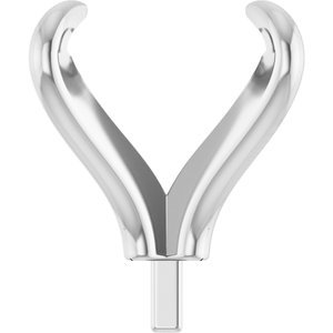 14K Witgoud 8 mm Princess 4-Prong Pre-Notched Claw Zetkop met stift