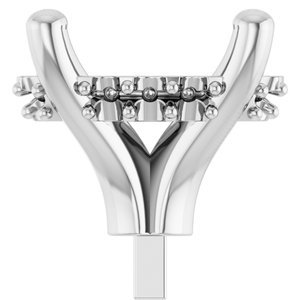 14K Witgoud 8x6 mm Ovaal 4-Prong Hidden Halo Zetkop met stift
