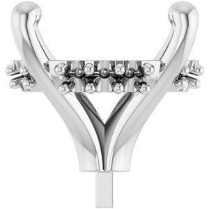 14K Witgoud 11x9 mm Ovaal 4-Prong Hidden Halo Zetkop met stift