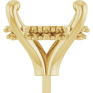 14K Geelgoud 10x8 mm Ovaal 4-Prong Hidden Halo Zetkop met stift