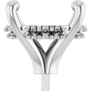 14K Witgoud 10x8 mm Ovaal 4-Prong Hidden Halo Zetkop met stift
