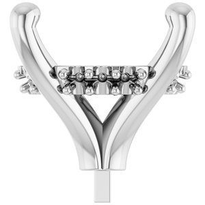 14K Witgoud 12x10 mm Ovaal 4-Prong Hidden Halo Zetkop met stift