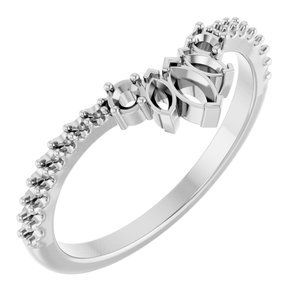 18K Witgoud Aanschuif-Ring (curved) Montuur