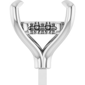 14K Witgoud 6.5 mm Princess 4-Prong Pre-Notched Claw Hidden Halo-stijl Zetkop met stift