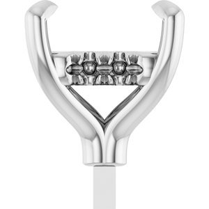 14K Witgoud 6.5x5mm Emerald 4-Prong Pre-Notched Claw Hidden Halo-stijl Zetkop met stift