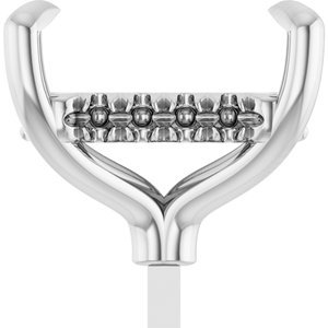 14K Witgoud 9.5x7 mm Emerald 4-Prong Pre-Notched Claw Hidden Halo-stijl Zetkop met stift