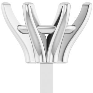 18K Witgoud 6x4 mm Ovaal 6-Prong Railed Zetkop met stift