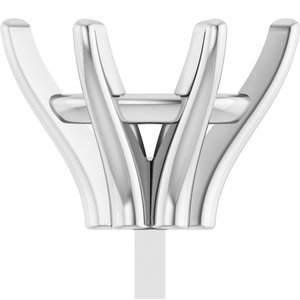 14K Witgoud 8.5x6.5 mm Ovaal 6-Prong Railed Zetkop met stift