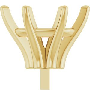 14K Geelgoud 8.5x6.5 mm Ovaal 6-Prong Railed Zetkop met stift