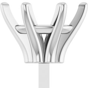 14K Witgoud 7x5 mm Ovaal 6-Prong Railed Zetkop met stift
