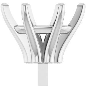 14K Witgoud 7.5x5.5 mm Ovaal 6-Prong Railed Zetkop met stift