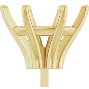 14K Geelgoud 10x8 mm Ovaal 6-Prong Railed Zetkop met stift