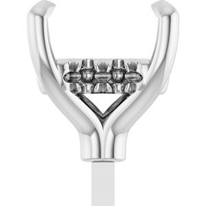 14K Witgoud 6x4.5 mm Emerald 4-Prong Pre-Notched Claw Hidden Halo-stijl Zetkop met stift