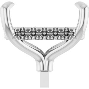 14K Witgoud 10.5x8 mm Emerald 4-Prong Pre-Notched Claw Hidden Halo-stijl Zetkop met stift