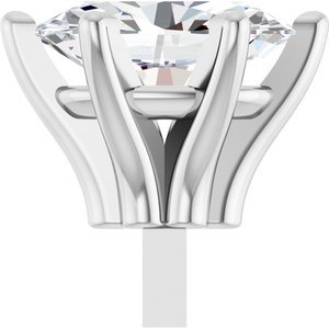 18K Witgoud 6.5x4.5 mm Ovaal 6-Prong Railed Zetkop met stift - Afbeelding 5