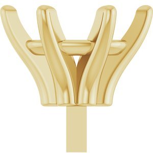 18K Geelgoud 6.5x4.5 mm Ovaal 6-Prong Railed Zetkop met stift