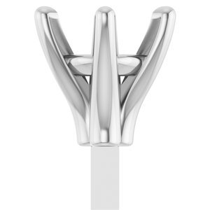18K Witgoud 6.5x4.5 mm Ovaal 6-Prong Railed Zetkop met stift - Afbeelding 3