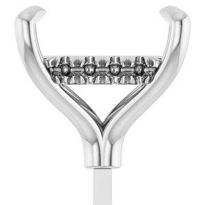 14K Witgoud 8 mm Princess 4-Prong Pre-Notched Claw Hidden Halo-stijl Zetkop met stift